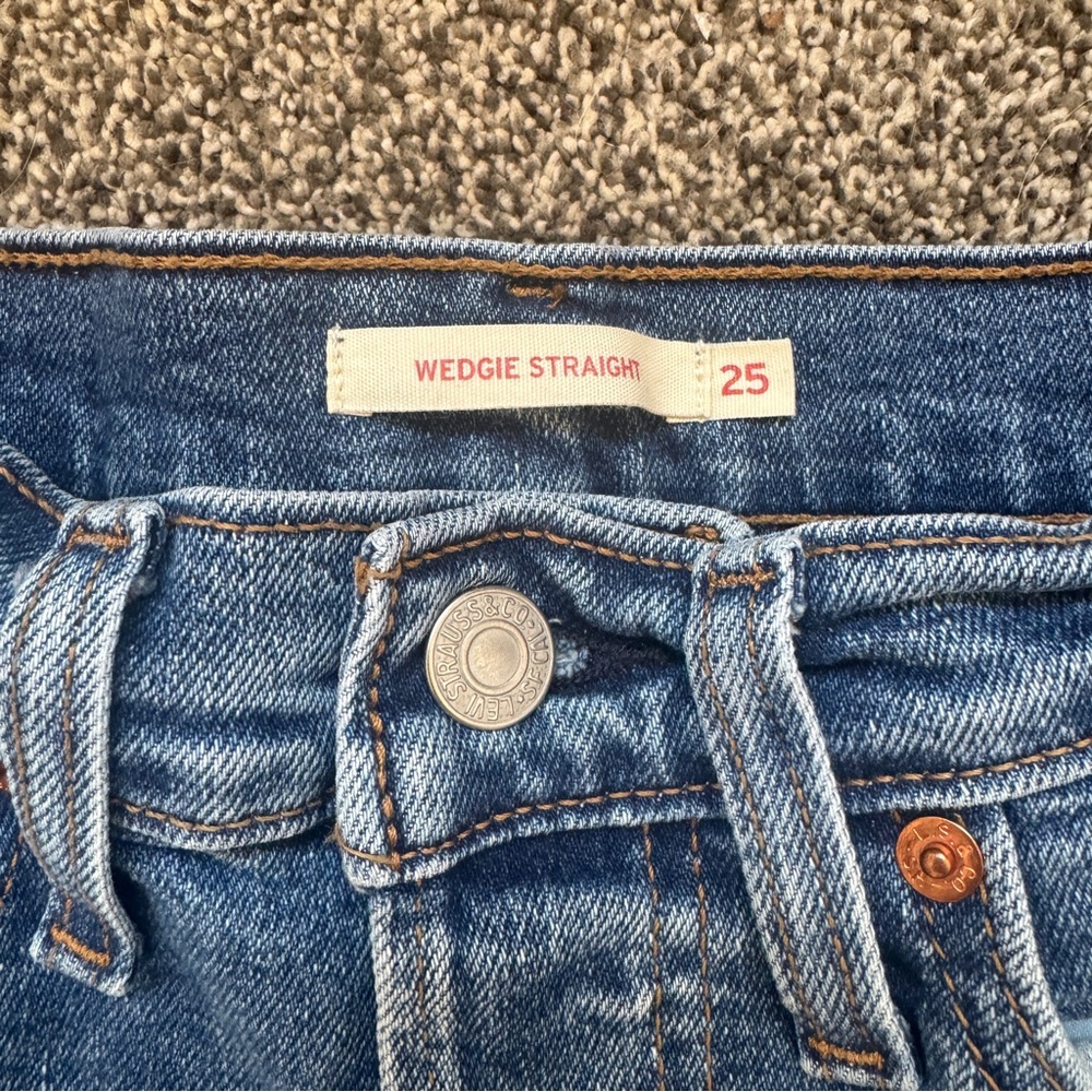 Levi’s Wedgie Straight Blue Jeans 25x26 - Picture 4 of 6